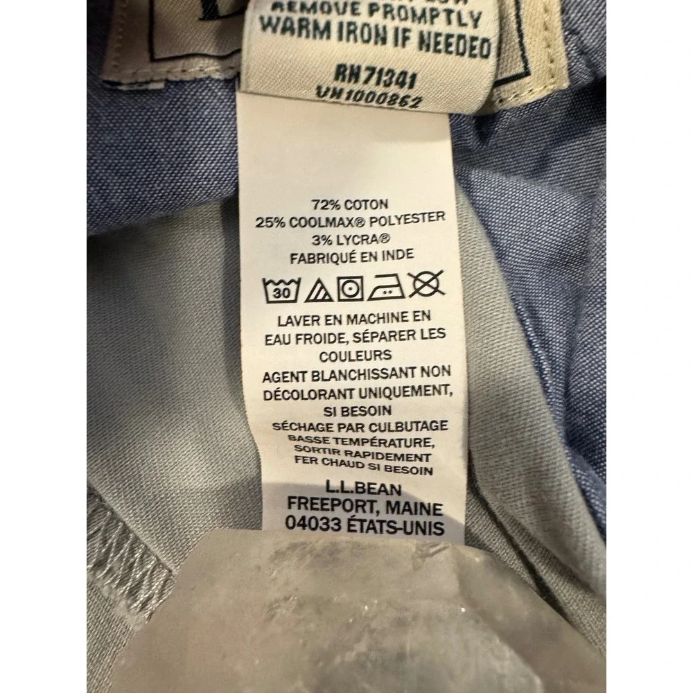 L.L.Bean Chino Classic Fit Pants Mens 42x29 Light Grey Coolmax Preppy Neutral - Picture 7 of 15